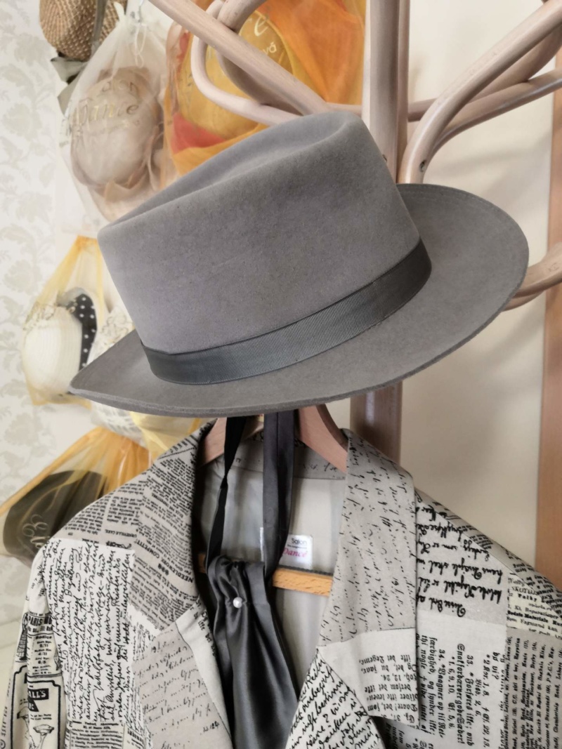 pánský šedý klobouk Alcapone